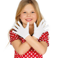Carnaval verkleed handschoenen voor kinderen   wit   kostuum accessoires