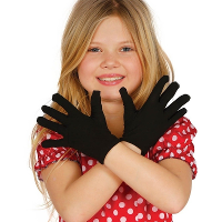 Carnaval verkleed handschoenen voor kinderen   zwart   kostuum accessoires