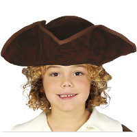 Carnaval verkleed hoed voor een Piraat   bruin   polyester   kinderen