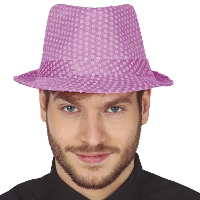 Carnaval verkleed hoedje   glitter roze   volwassenen/heren   met paillette