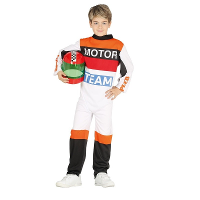 Carnaval verkleed motor kostuum   Motorcoureur   verkleedpak voor kinderen   themafeest