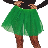 Carnaval verkleed Petticoat/tutu tule rokje   groen   dames   Voor maten S M L