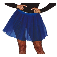 Carnaval verkleed Petticoat/tutu tule rokje   kobalt blauw   dames   Voor maten S M L