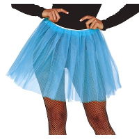 Carnaval verkleed Petticoat/tutu tule rokje   lichtblauw   dames   Voor maten S M L
