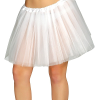 Carnaval verkleed Petticoat/tutu tule rokje   wit   dames   Voor maten S M L