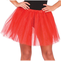 Carnaval verkleed rok   petticoat/tutu   rood   40 cm   voor dames