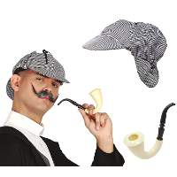 Carnaval verkleed set Detective   Pet/pijp   Sherlock   volwassenen