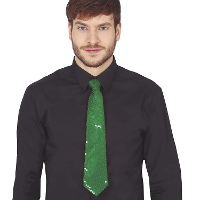 Carnaval verkleed stropdas met pailletten   groen   polyester   volwassenen/unisex