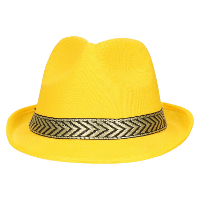 Carnaval verkleed Trilby/gangster hoedje   geel   polyester   heren/dames