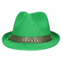 Carnaval verkleed Trilby/gangster hoedje   groen   polyester   heren/dames