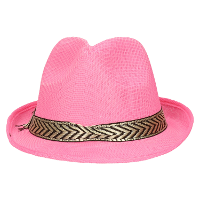 Carnaval verkleed Trilby/gangster hoedje   roze   polyester   heren/dames