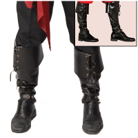 Carnaval verkleedkleding zwarte laars hoezen   52 cm   Piraten   Halloween