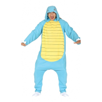 Cartoon schildpad onesie voor volwassenen   blauw   one size