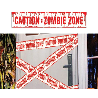 Caution Zombie Zone afzetlint/markeerlint   6 meter   Horror/Halloween versiering