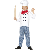 Chef/kok verkleed kostuum   wit   voor kinderen   4 delig