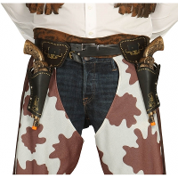 Cowboy pistolen set   Dubbele revolver holsters inclusief pistolen   29 cm   volwassenen