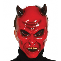 Duivel masker met hoorns   volwassenen   Horror/Halloween Satan accessoires