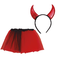 Duivel verkleed setje voor kinderen   rokje/diadeem   rood   Halloween/carnaval verkleed accessoires