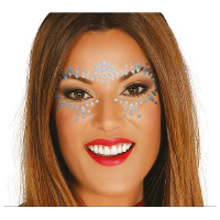 Festival Gezicht stickers   glow in the dark   glitter diamantjes   strass steentjes/plakdiamantjes