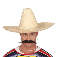 Fiesta Guirca Mexicaanse Sombrero   hoed voor heren   carnaval/verkleed accessoires   naturel