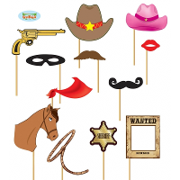 Foto props set cowboy/western   12 delig   Foto en selfies maken setje   kind/volwassenen