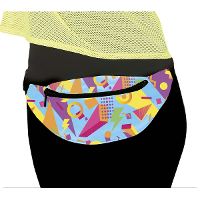Foute 80s/90s print party heuptasje   blauw   jaren 80/90 verkleed accessoires   volwassenen