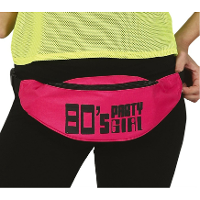 Foute 80s/90s print party heuptasje   fuchsia roze   jaren 80/90 verkleed accessoires   volwassenen