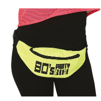 Foute 80s/90s print party heuptasje   neon geel   jaren 80/90 verkleed accessoires   volwassenen