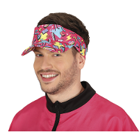 Foute 80s/90s print party zonneklep   roze   jaren 80/90 verkleed accessoires   volwassenen onze siz