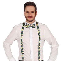 Foute kerst bretels   groen   kerstballen   polyester   voor volwassenen