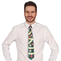Foute kerst stropdas   45 cm   groen   kerstballen   polyester   voor volwassenen