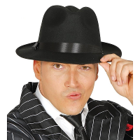 Gangster/maffia trilby gleufhoed   zwart   voor volwassenen   verkleedhoed   Carnaval hoeden