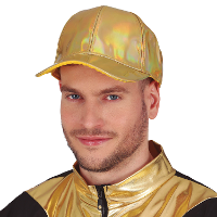 Glitter baseballcap petje   goud metallic   verkleed accessoires   volwassenen   Eighties/Disco