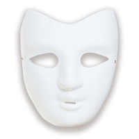 Grimeer masker DIY   wit   van kunststof   met elastiekje   volwassenen