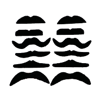 Guirca Zelfklevende plaksnorren   set van 12 stuks   carnaval/verkleed accessoires   zwart