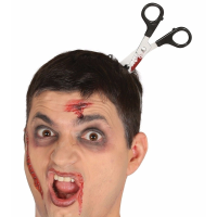 Halloween   Bebloede schaar in het hoofd diadeem
