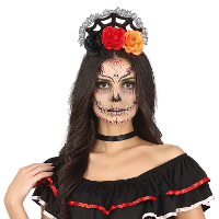 Halloween diadeem   bloemen   one size   rood
