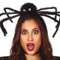 Halloween diadeem   grote spin   one size   zwart