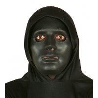 Halloween gezicht masker   zwart   met elastiekje   open ogen   volwassenen