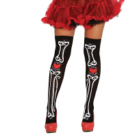Halloween/Horror thema verkleedkleding legging day of the dead   zwart   dames