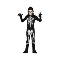 Halloween verkleedkleding kostuum kinderen   skelet jumpsuit   zwart   botten