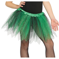 Heksen petticoat/tutu verkleed rokje   groen/zwart   31 cm   voor meisjes   Tule onderrokjes