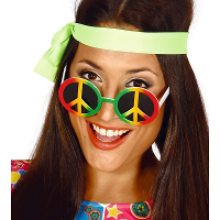 Hippie/flower power peace verkleed bril   Jaren 60   verkleed accessoires   volwassenen   carnaval
