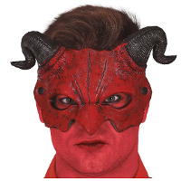 Horror masker duivel/demon   rood   foam   volwassenen   Halloween   verkleedmasker
