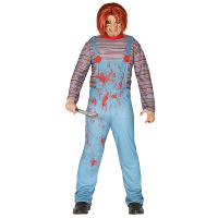 Horror pop Chuck verkleed kostuum voor heren   Halloween killer poppen overall