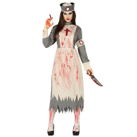 Horror verpleegster/zuster verkleed kostuum voor dames   Halloween zombie zuster jurkje   Carnaval