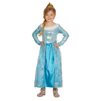 Fiestas Guirca IJsprinses verkleed jurk voor kinderen   blauw   sprookjes prinsessen thema kleding
