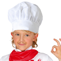Koksmuts voor kinderen   verkleed accessoires   wit   beroepen   chefkok