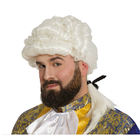 Markies/lakei barok pruik voor heren   wit   18e eeuw/Renaissance thema