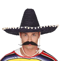 Mexicaanse Sombrero hoed voor heren   carnaval/verkleed accessoires   donkerpaars   met ornamenten
